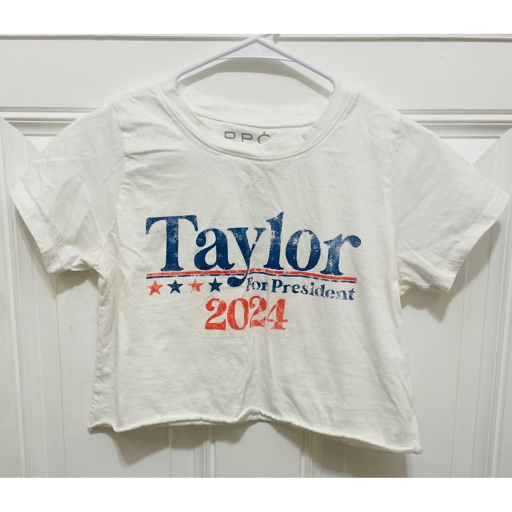 PPC Purple Taylor For President Crop Top Graphic Tee T-Shirt Size S - Picture 2 of 4